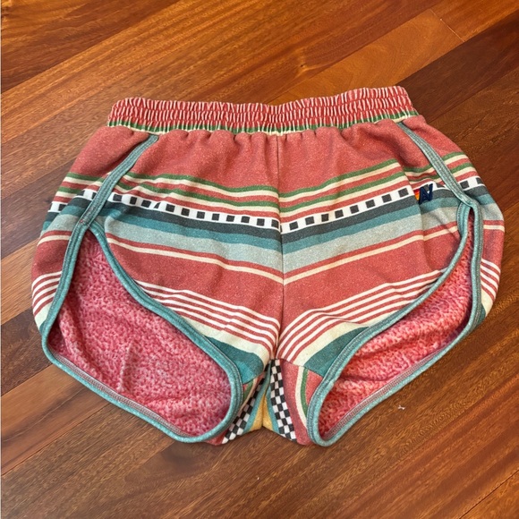 Aviator nation Red and Green Athletic Shorts with Elastic Waistband - Picture 1 of 3